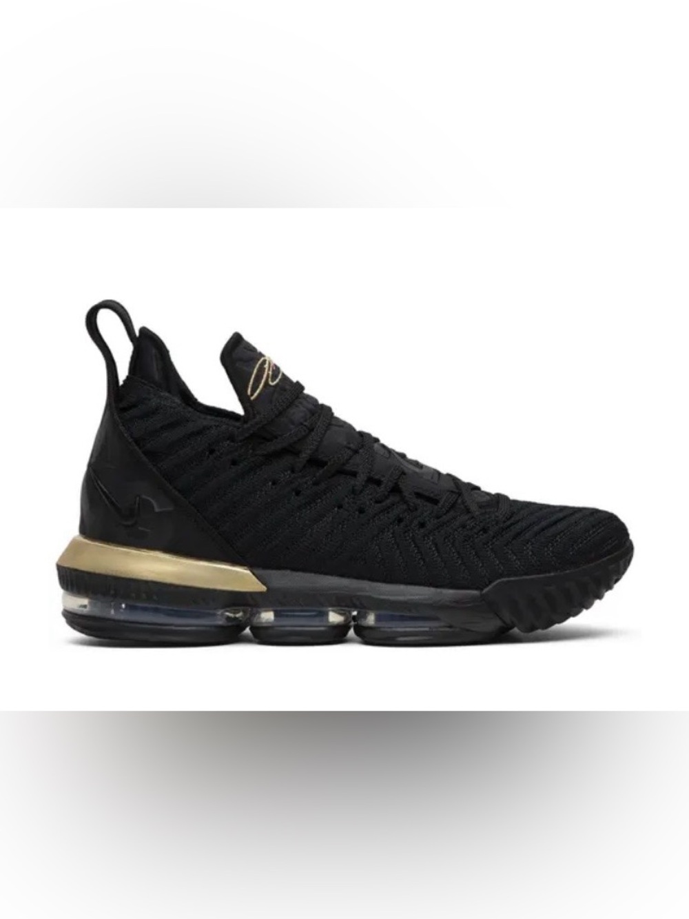 Nike LeBron 16 “I’m King” Black Athletic Sneakers with Gold Accent men’s 8.5